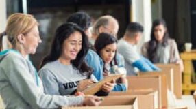 volunteers engage in civil society activity